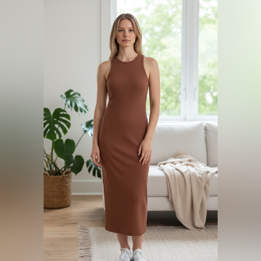 Prologue Sleeveless Tan Midi Dress